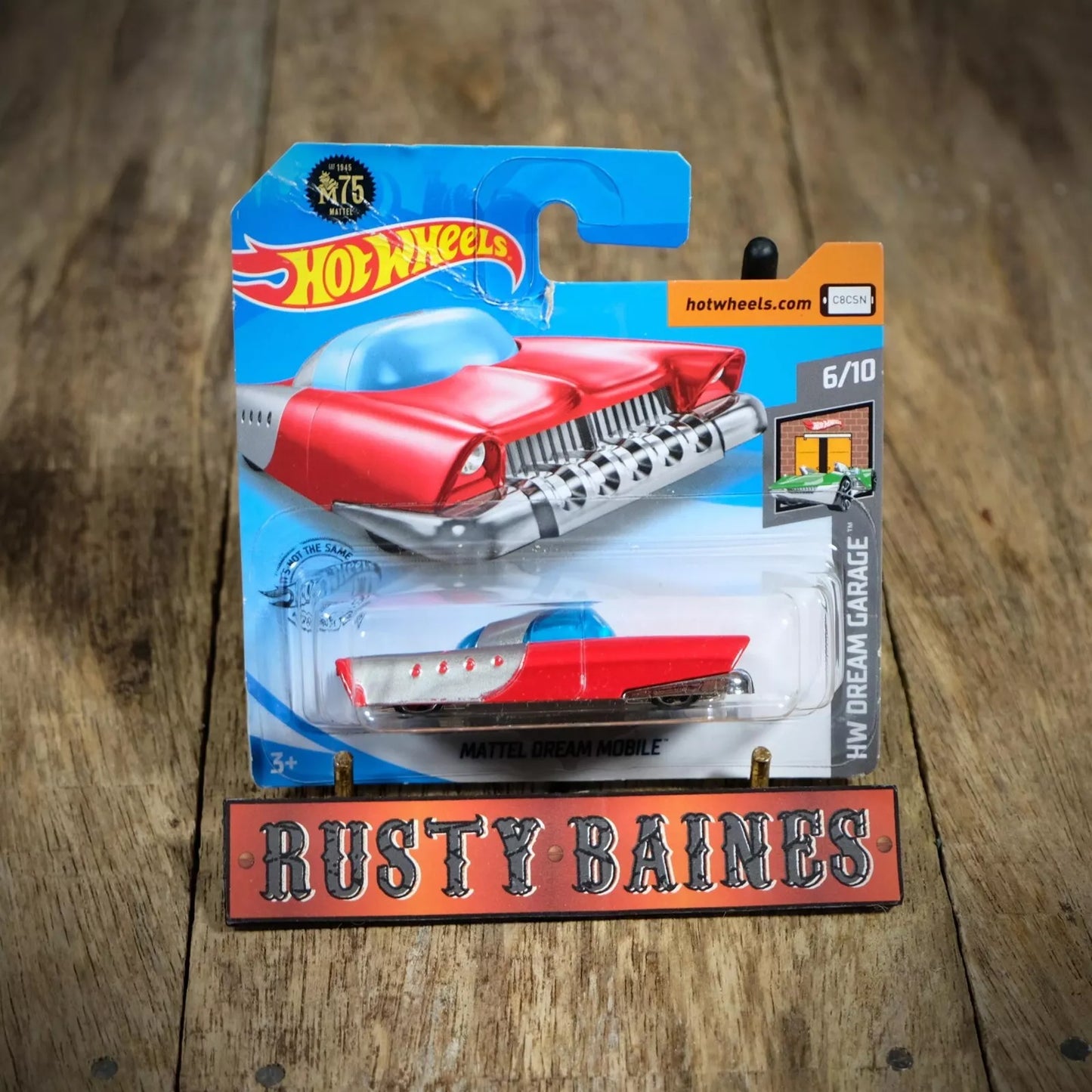 Hot Wheels, Mattel Dream Mobile, Space Age Futuristic Car, Red, Short Card
