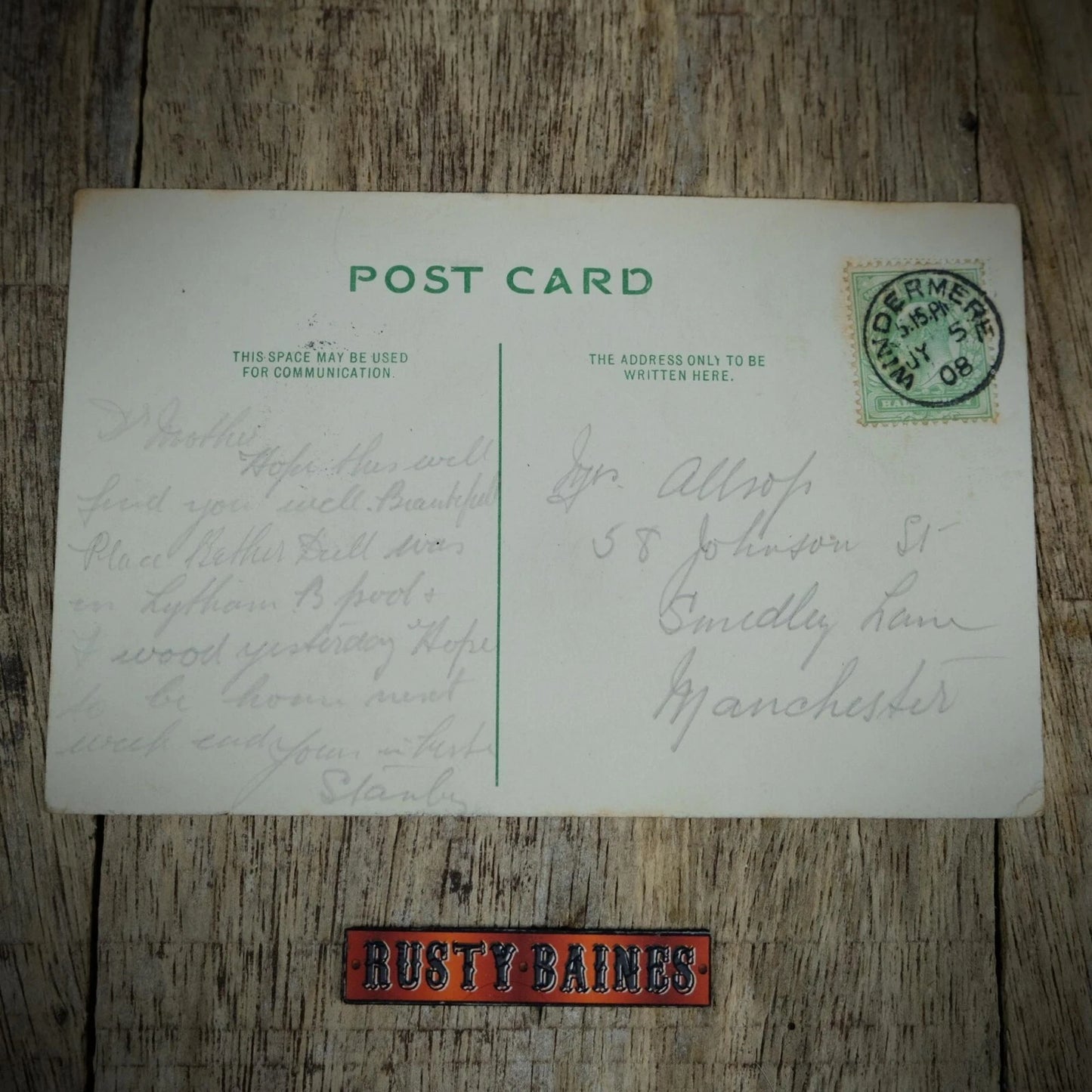 Postcard, White Lion Hotel Pub, Ambleside, Edwardian Era, Printed