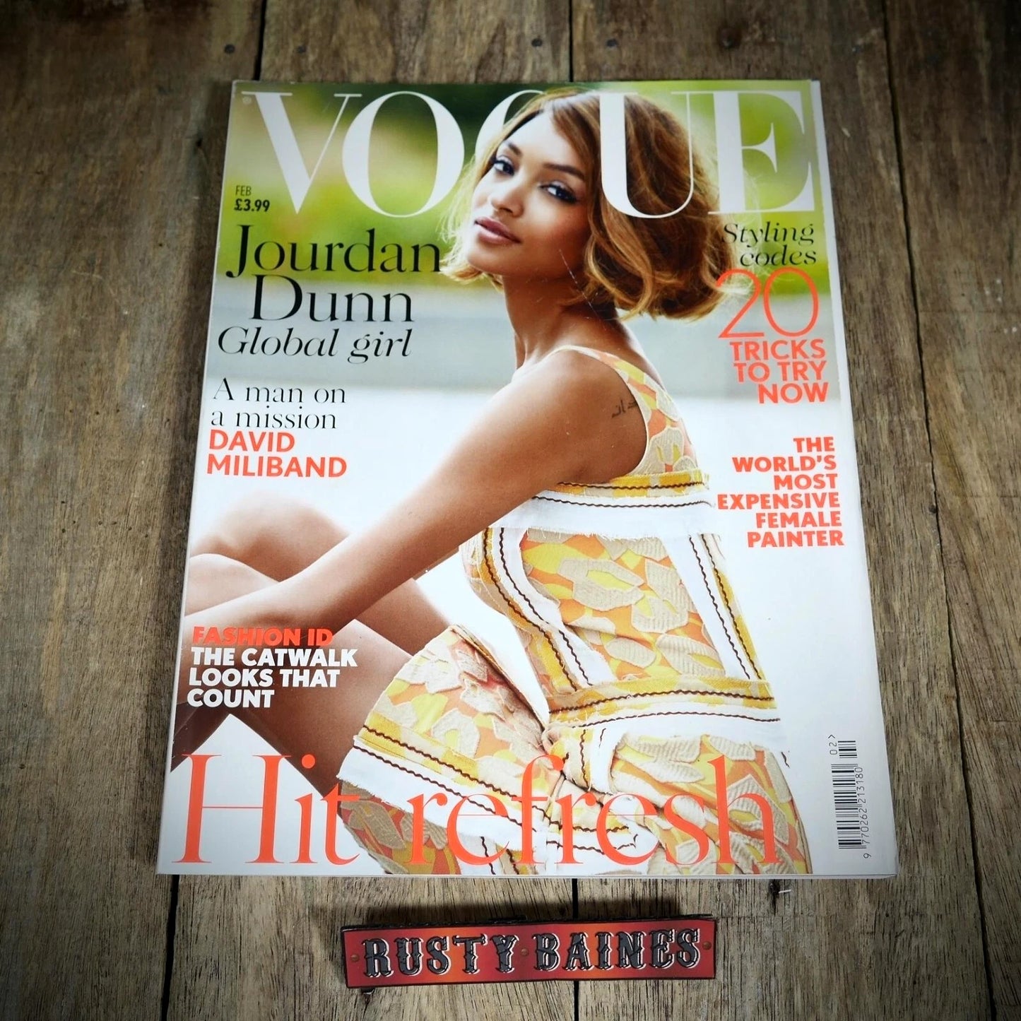 Vogue Magazine UK Back Issue, February 2015 Jourdan Dunn