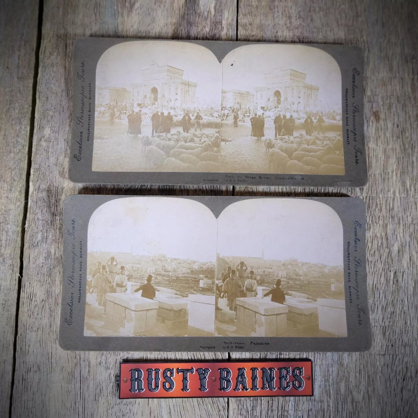 Stereoview Card x2 Bethlehem Palestine/Port Seras Kerela Constantinople Turkey