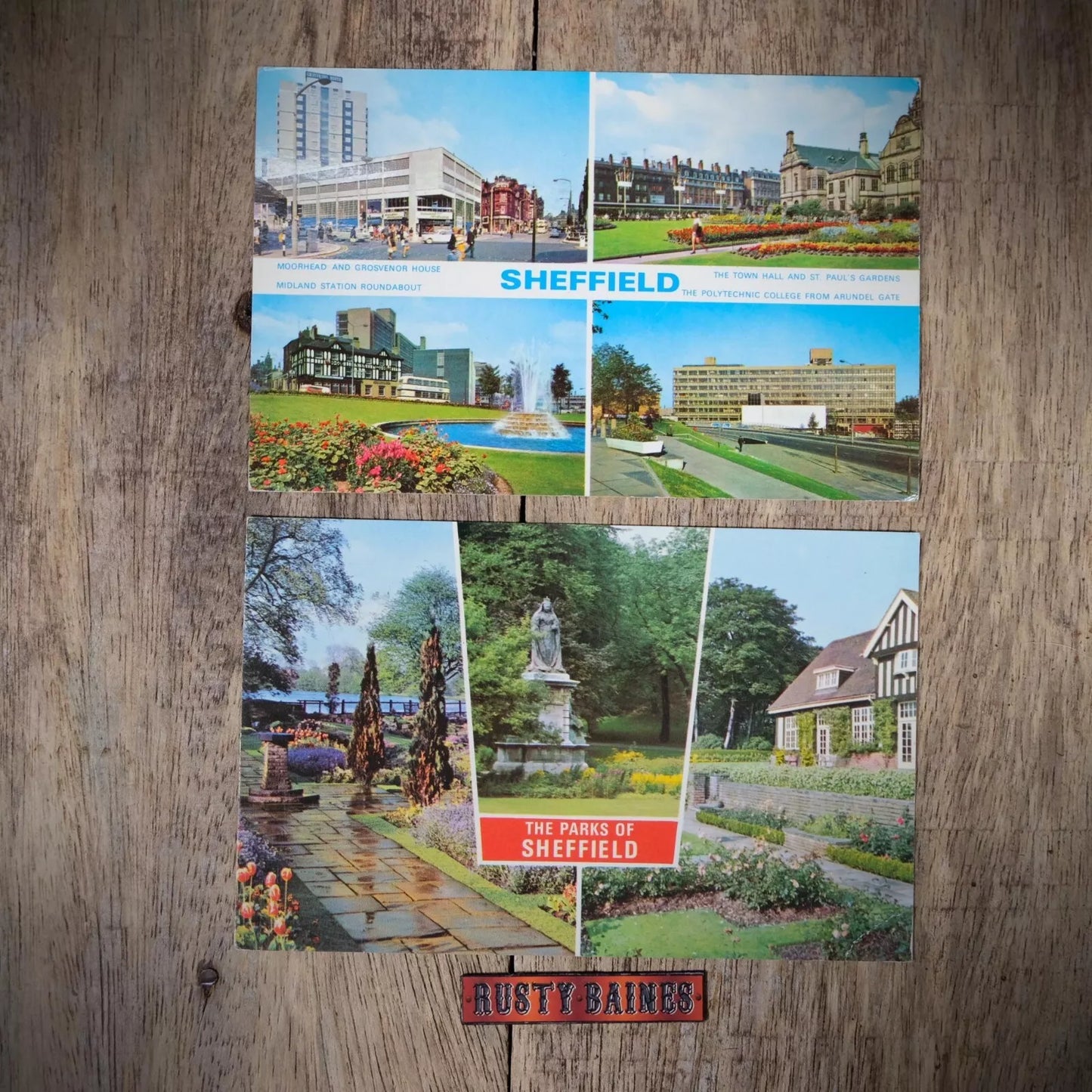 Vintage Postcard x2, Sheffield, Multiview, Retro ETW Dennis , Printed