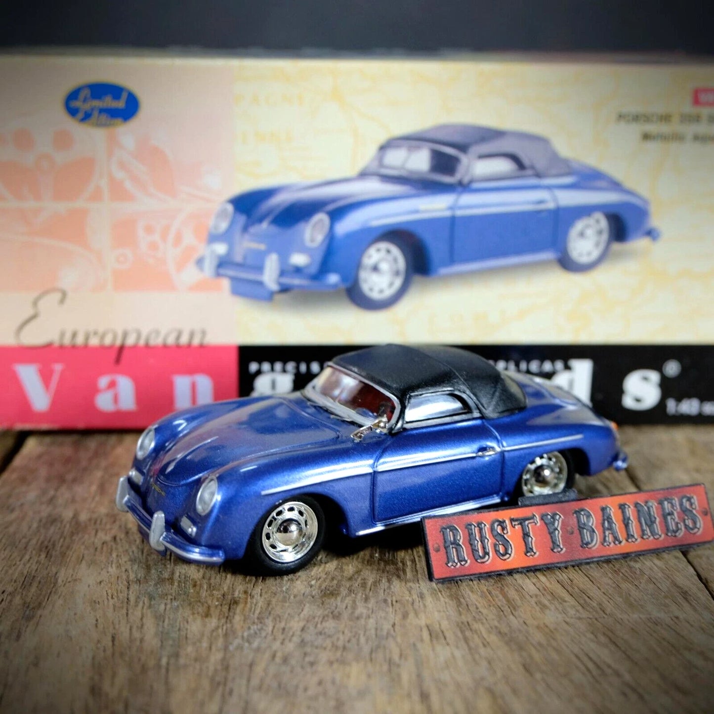 Lledo Vanguards Porsche 356 Soft Top, Metallic Aquamarine Blue, Boxed