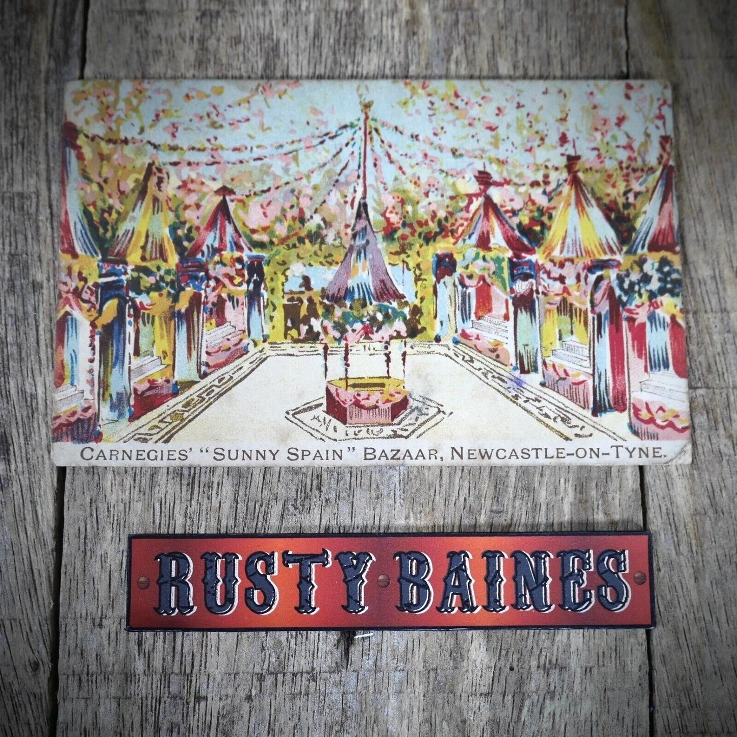 Postcard, Newcastle, Carnegies Sunny Spain Bazaar, Printed