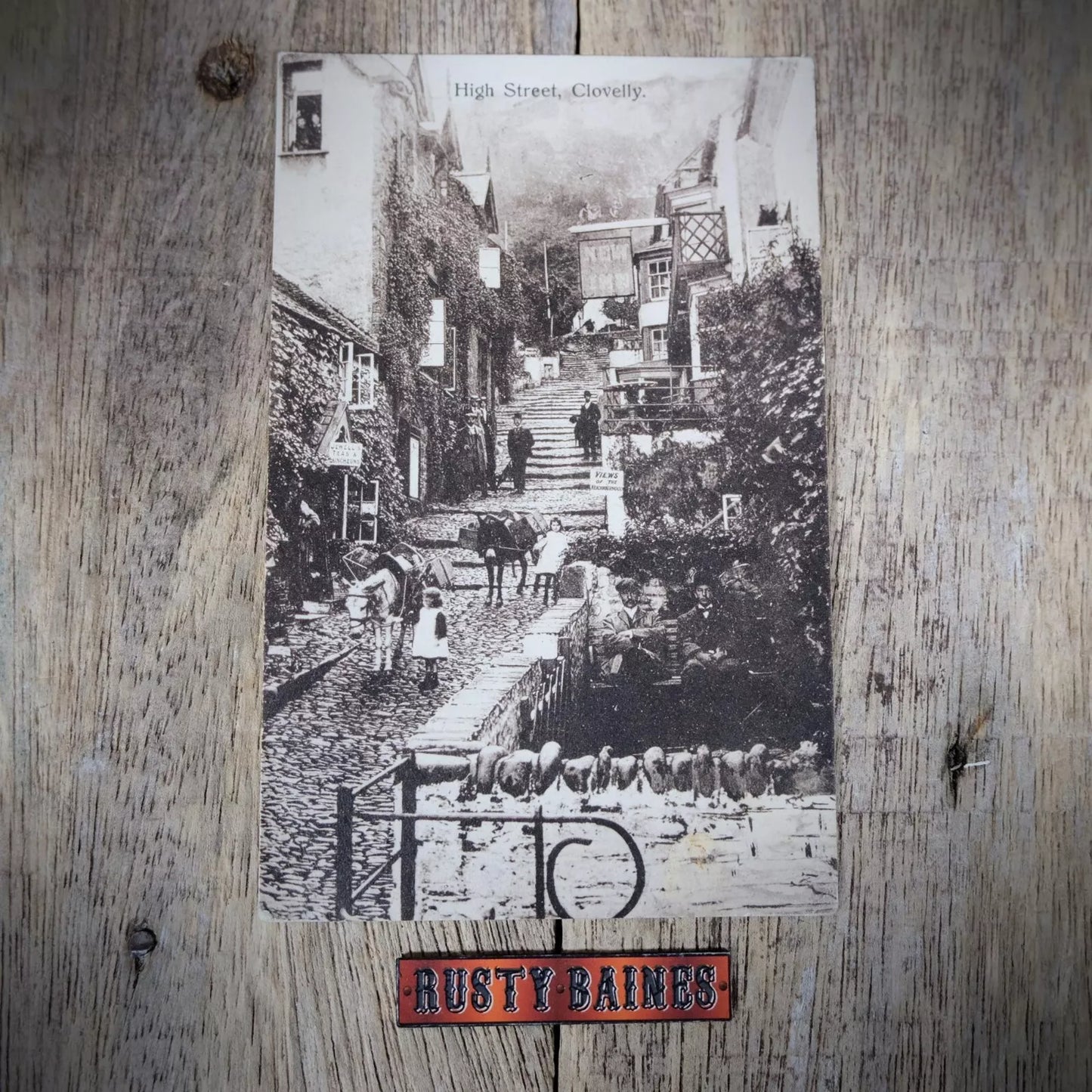 Postcard, Clovelly High Street, Cobbled Road/Path, 1920s, Printed