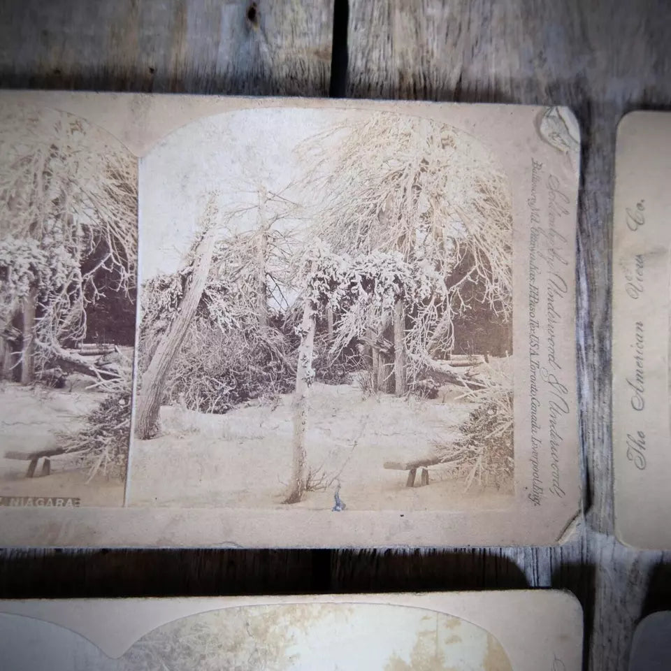 Stereoview Cards Bundle, Niagara Falls Frozen/Winter Scenes