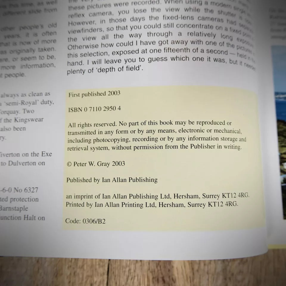 West Country Branch Lines, Peter W Gray, Railway, 2003 Hardcover