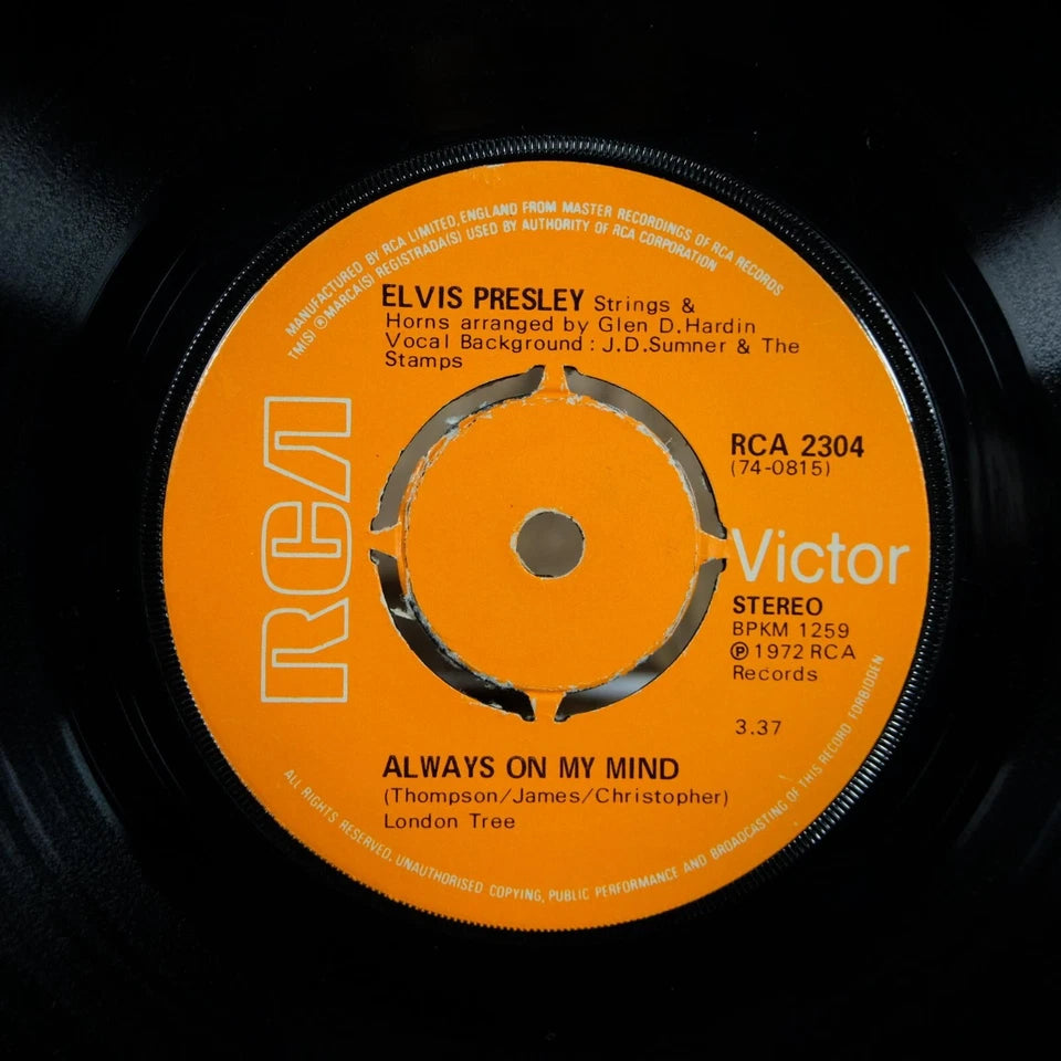 Record 7" Single, Elvis Presley, Separate Ways/Always on My Mind