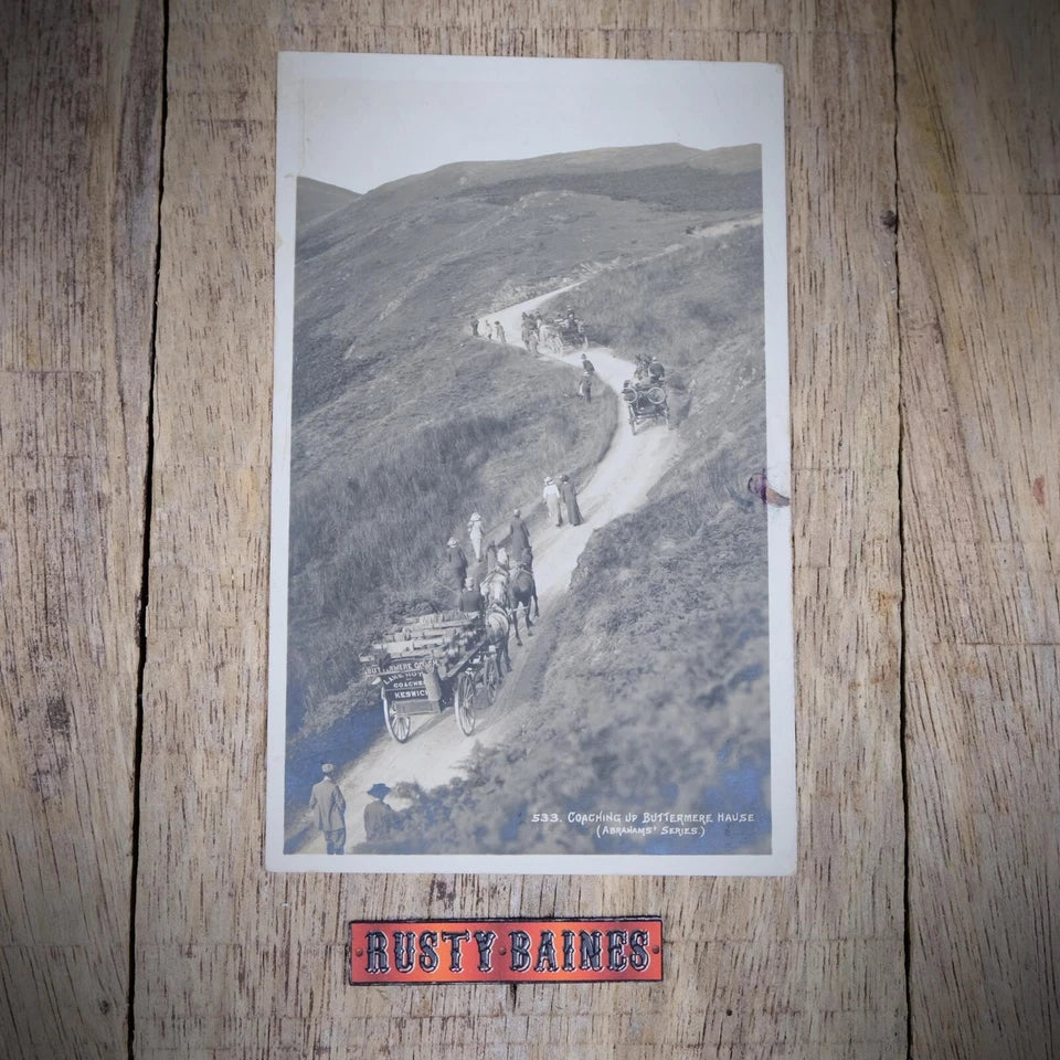 Postcard, Coaching up Buttermere Hause, Horse & Carts Real Photo