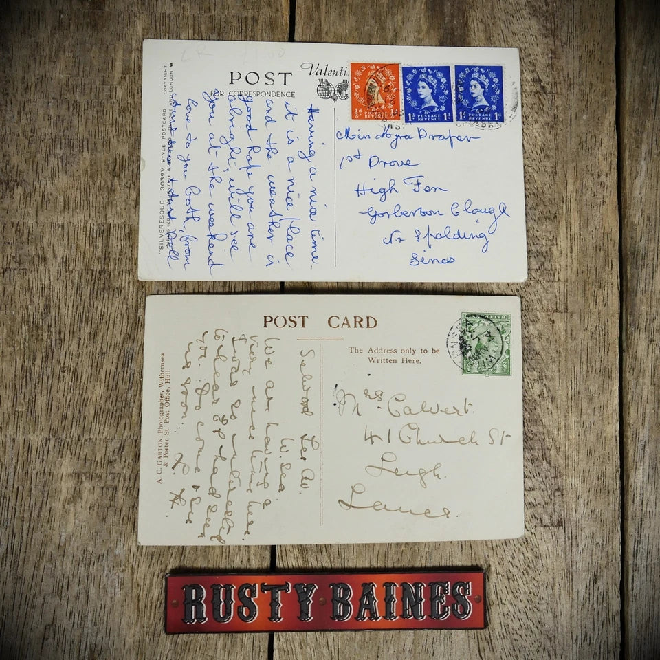 Postcards x2 Withernsea Multiview, Good Luck Cat, Grand Pavilion Etc