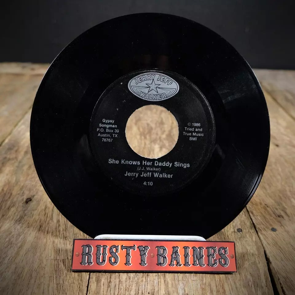 Record 7" Single, Jerry Jeff Walker, She Knows Her Daddy Sings