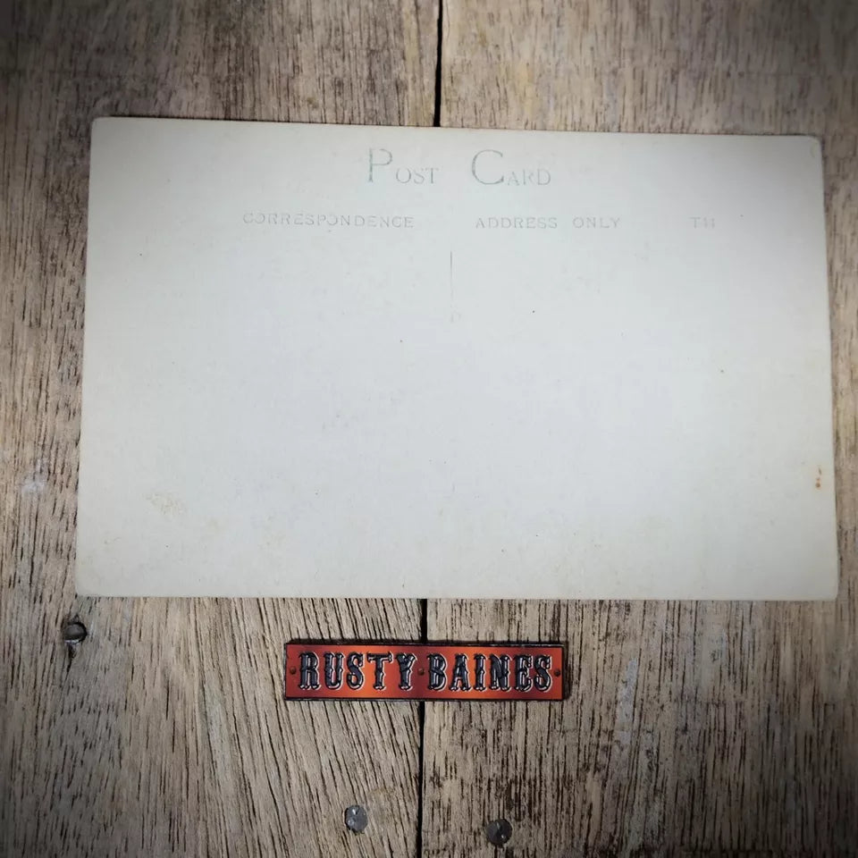 Postcard, Faded Real Photo Group of Men, Mumford Bathing Machine