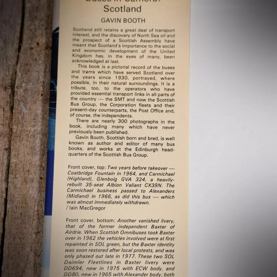 Buses in Camera: Scotland, Gavin Booth, 1978 Hardcover