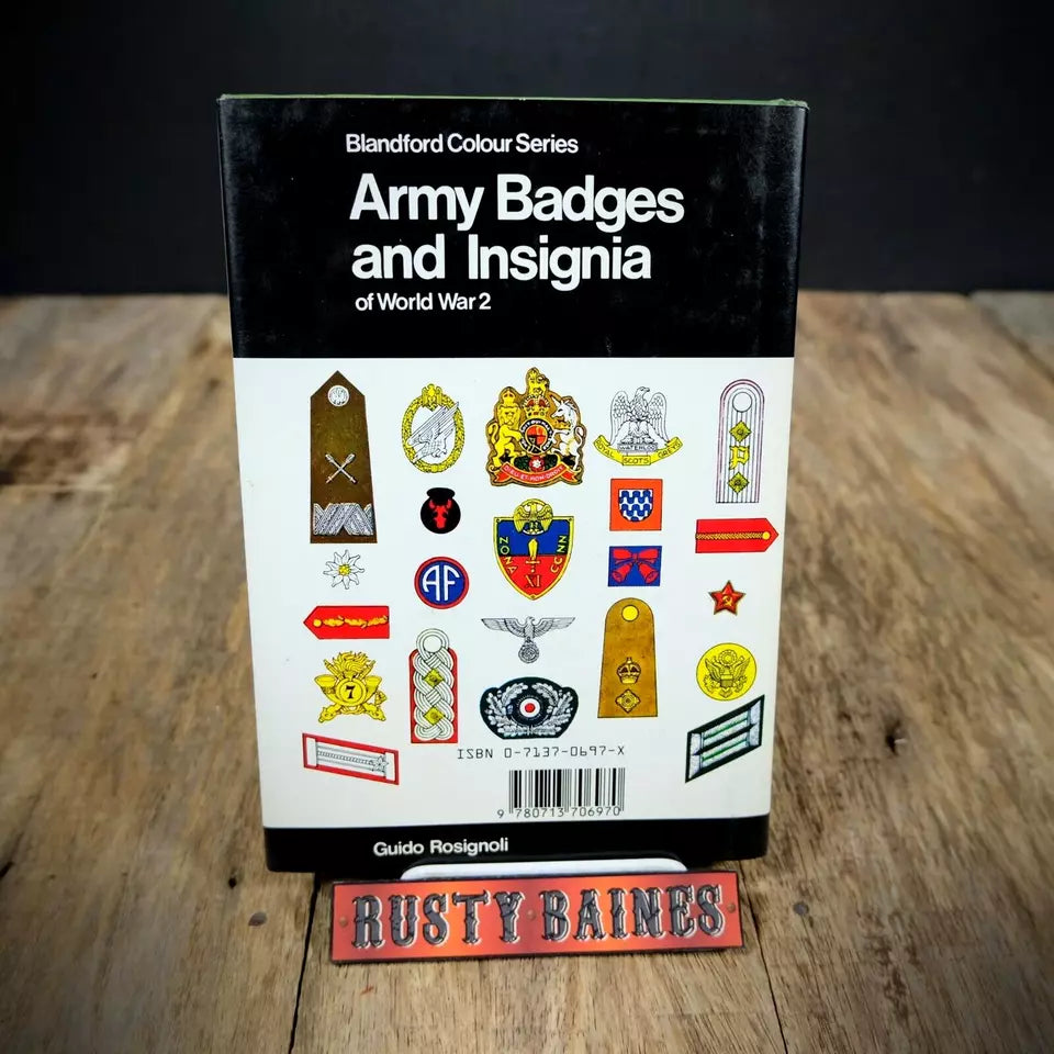 Army Badges and Insignia of World War 2, G. Rosignoli, Hardcover 1986