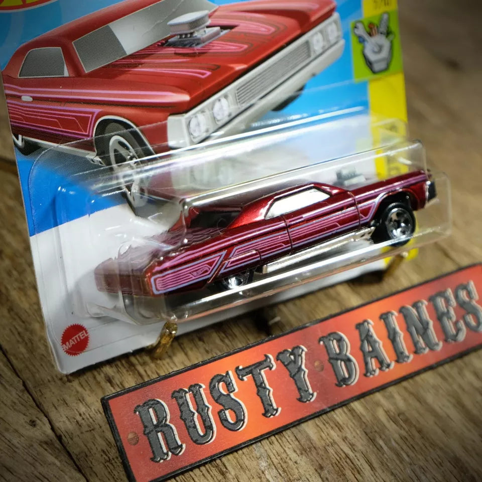 Hot Wheels, Layin Lowrider, Experimotors, Metallic Red, Short Card