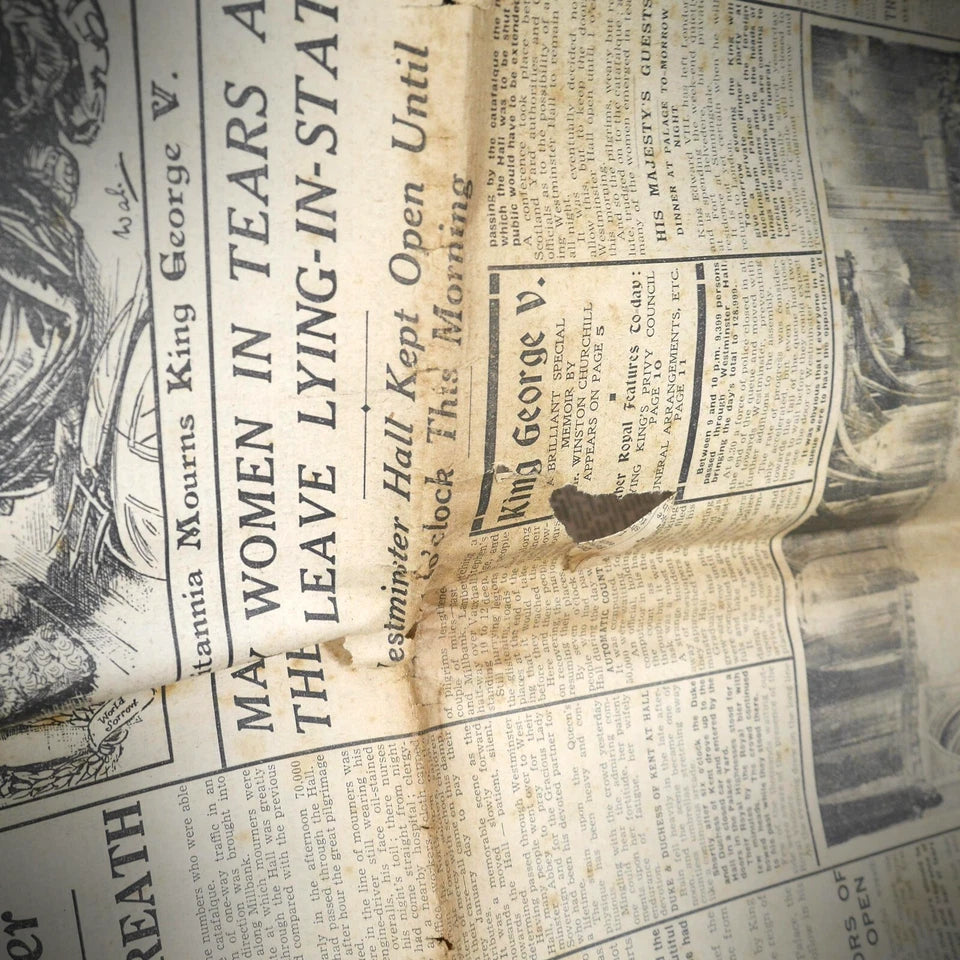 Two Original Vintage Newspapers, Royal Interest, 1936, King George