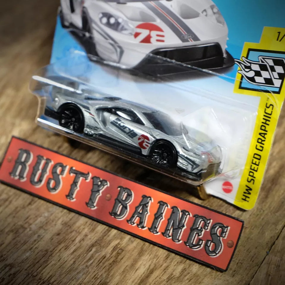 Hot Wheels, 2016 Ford GT Race, Silver, Short Card