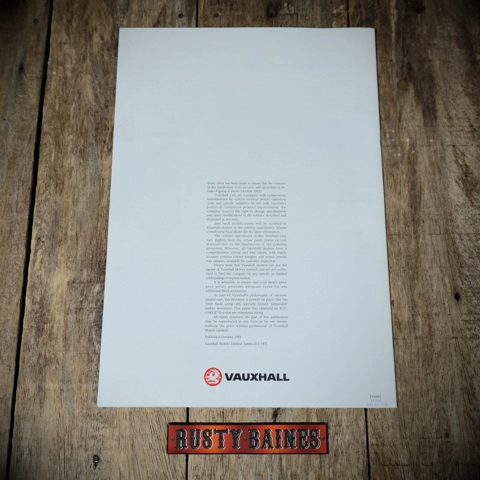 Sales Brochure, Vauxhall Frontera Sport, UK 1994