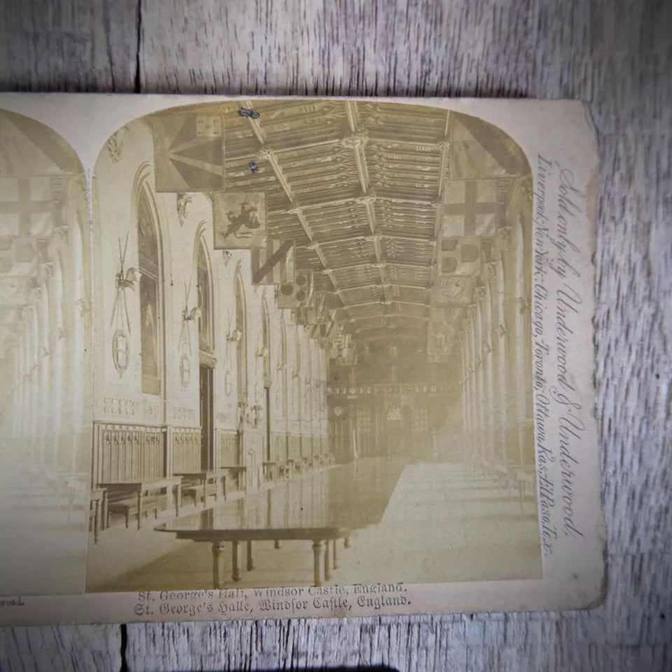 Stereoview Card, Windsor Castle, St George's Hall