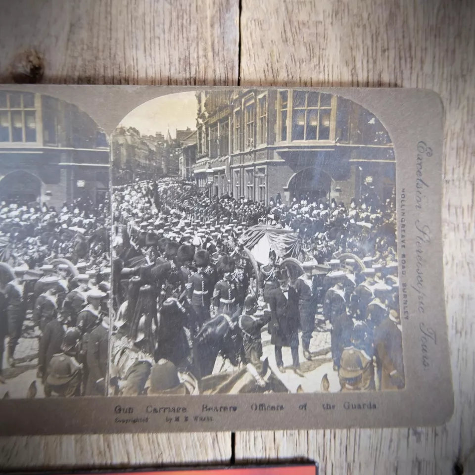 Stereoview Card Gun Carriage Bearers Officers of the Guards