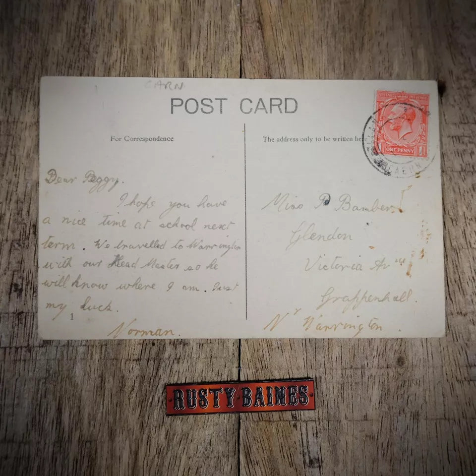 Vintage Postcard, Caernarvon, Castle Square, Bus, Car, Bikes, Printed