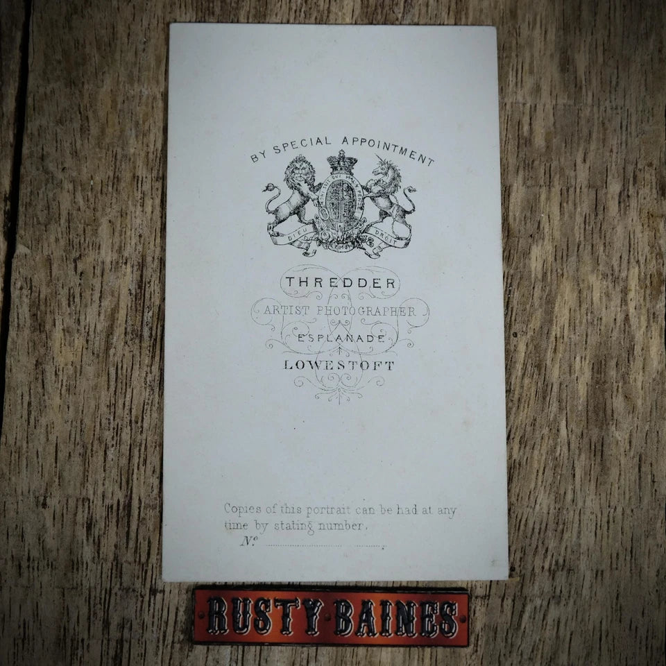 Carte de Visite (CDV) Portrait of Victorian Lady, Coat, Fashion, Thredder of Lowestoft