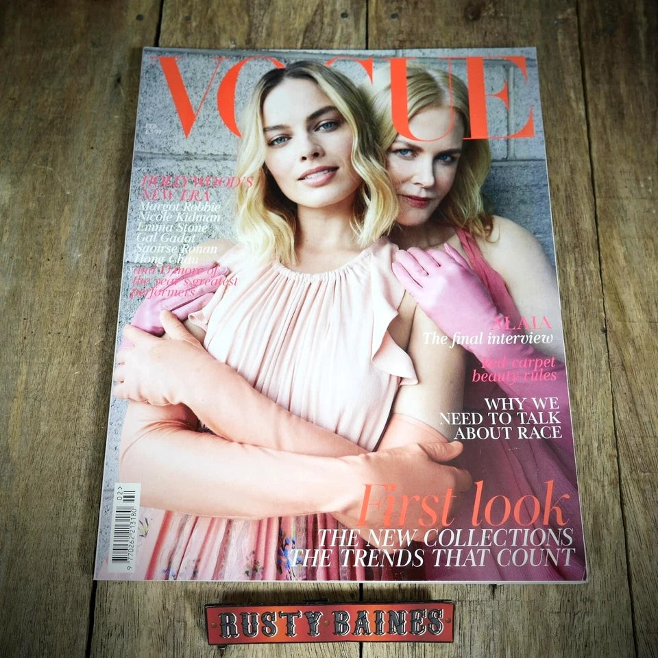 Vogue Magazine UK Back Issue, February 2018, Margot Robbie, Nicole Kidman