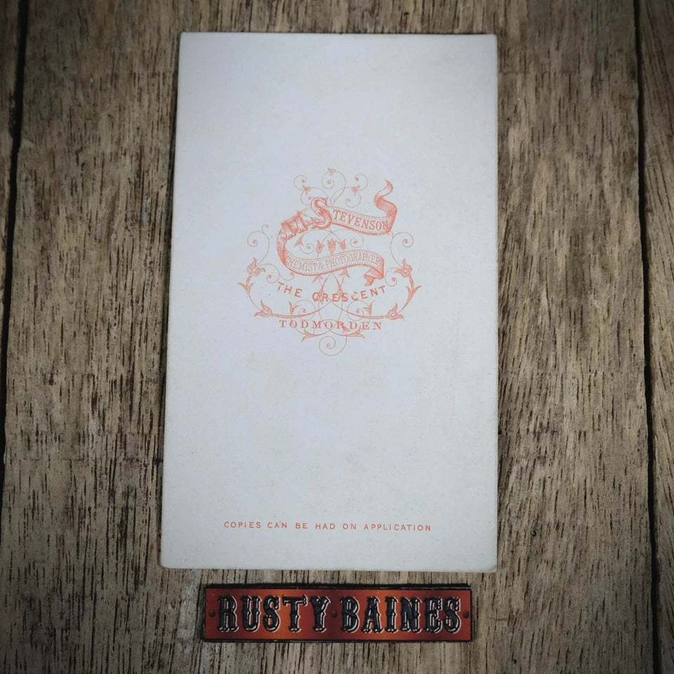 Carte de Visite (CDV) Portrait of Victorian Mature Lady, Fashion, Book, Stevenson, Todmorden