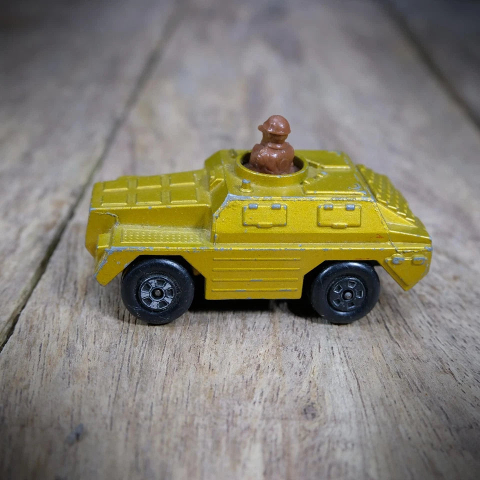 Pair of Vintage Matchbox Military Vehicles, Stoat & Weasel, Playworn
