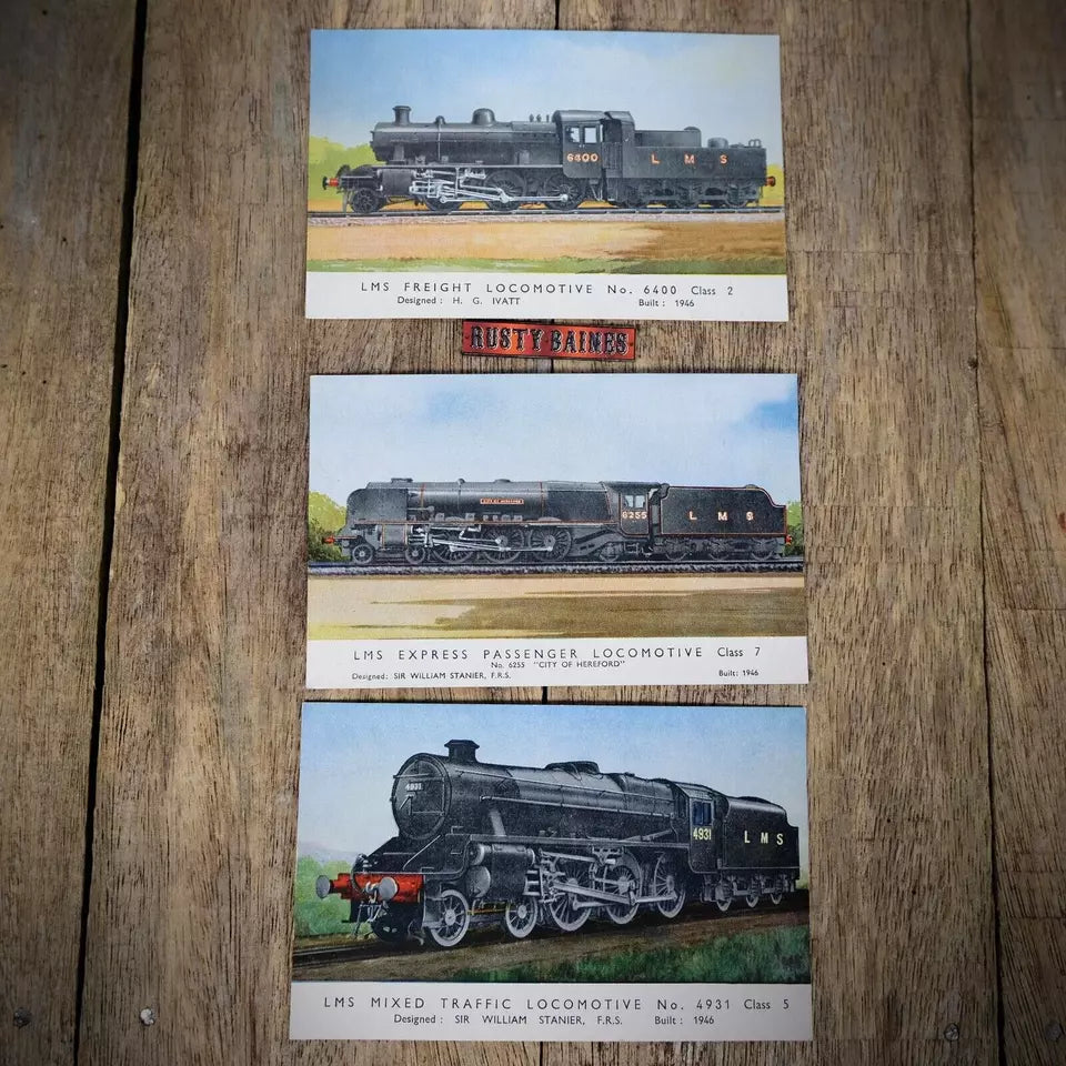 Postcards x3 LMS Railway Locomotive, William Stanier Etc