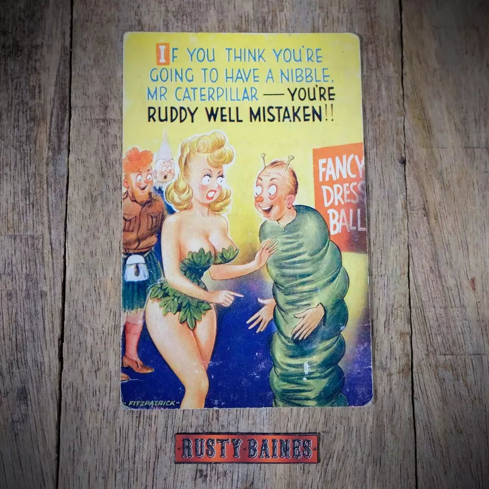 Vintage Comic Postcard, Bamforth, Fancy Dress Cosplay, Hot Blonde Girl