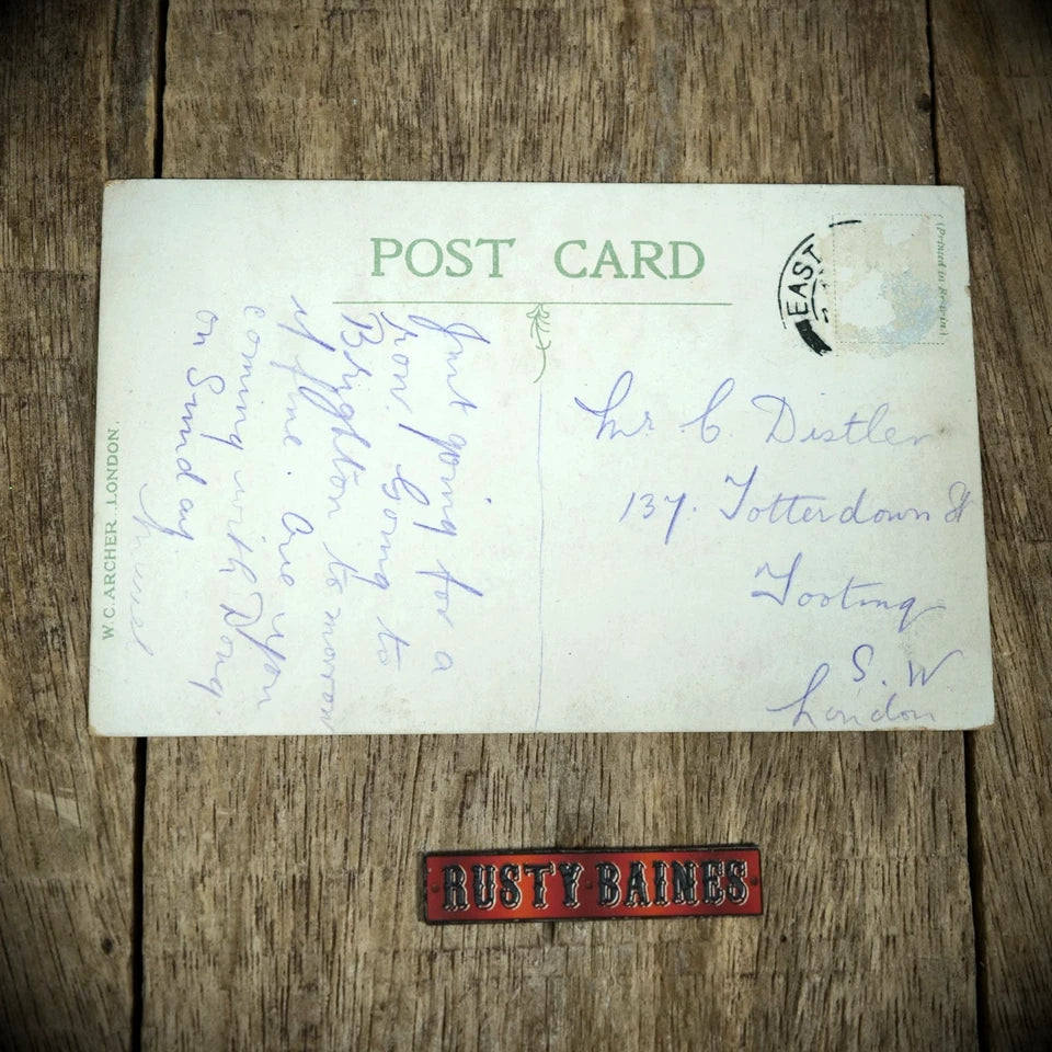 Postcard, Comic,Beach Bathing Machine, Ugly Old Woman Swimsuit