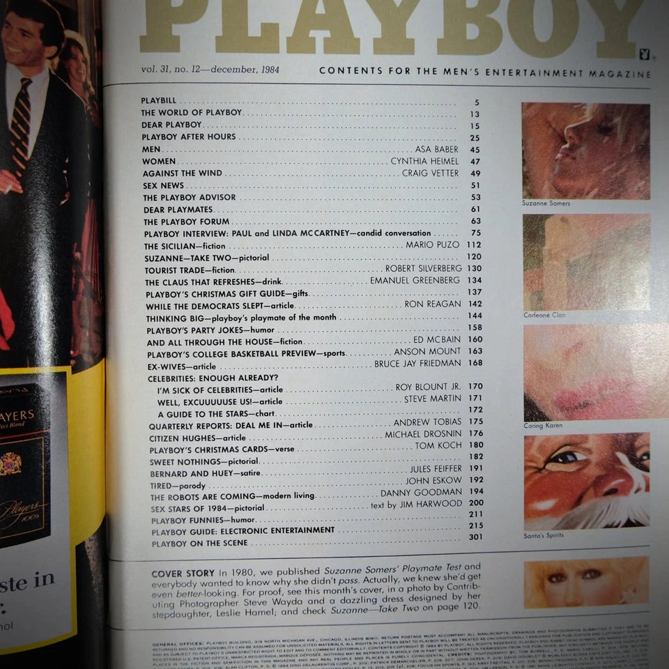 Vintage Playboy Magazine 1984 December