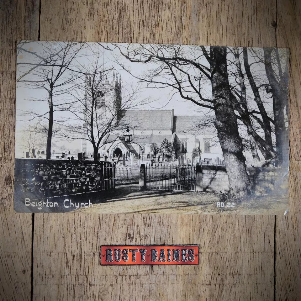 Postcard, Beighton Church, Sheffield, Real Photo