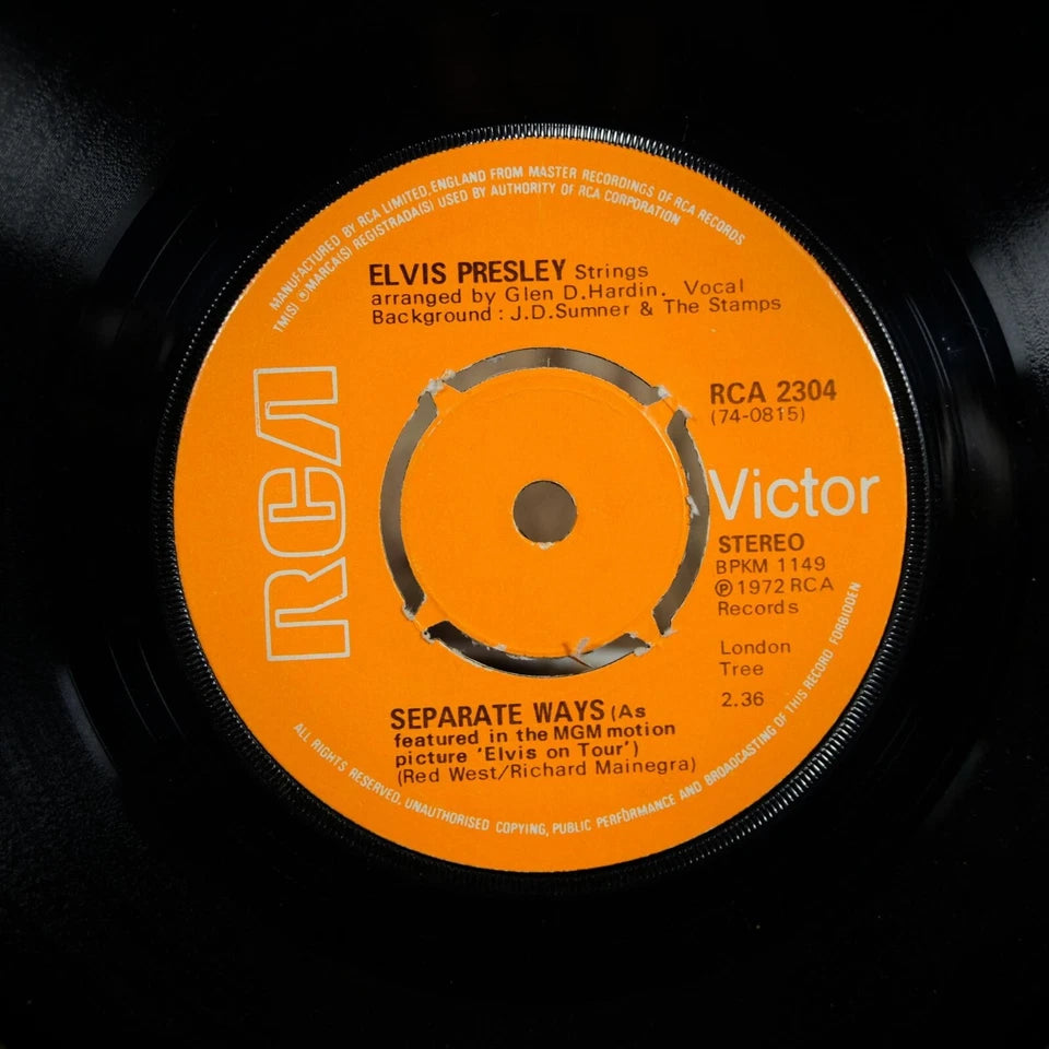 Record 7" Single, Elvis Presley, Separate Ways/Always on My Mind