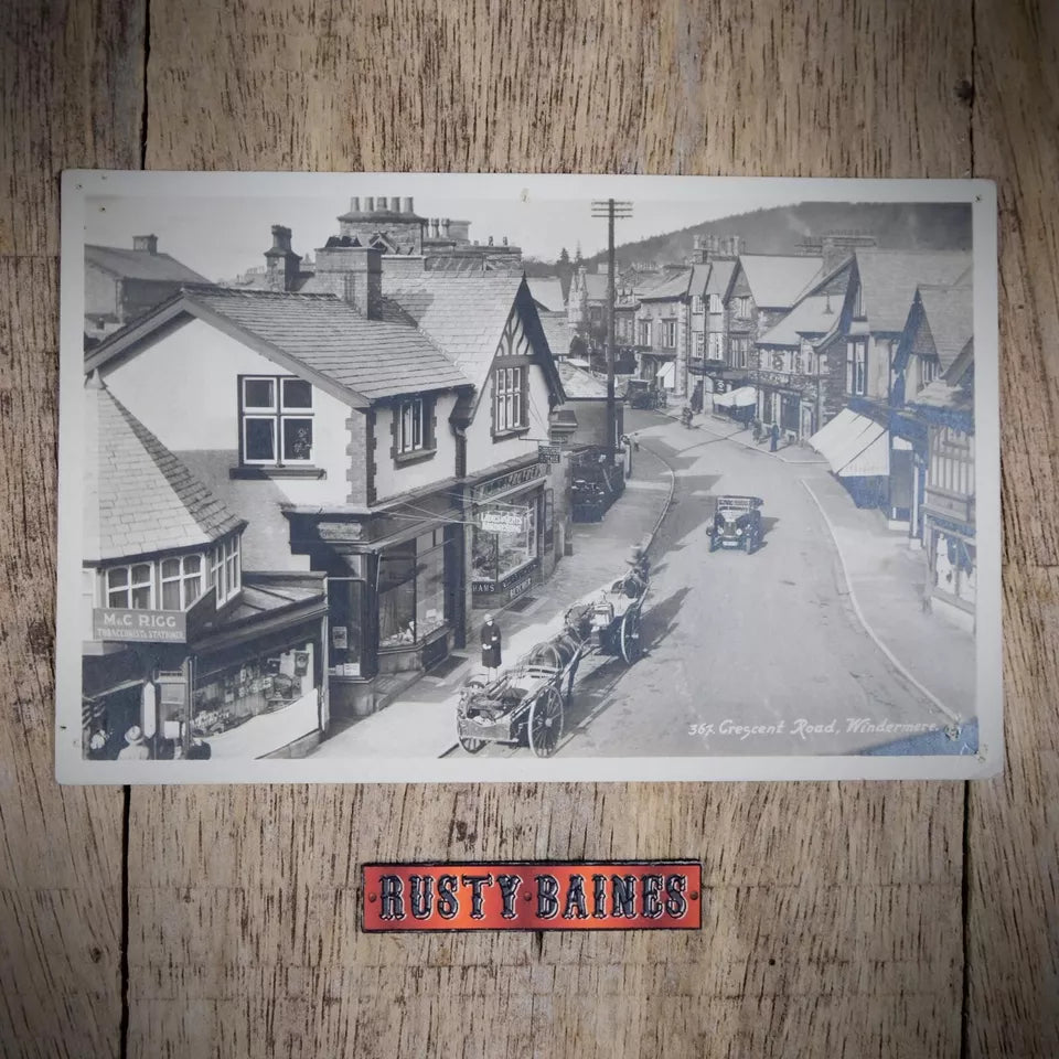 Postcard, Windermere Crescent Road, Shops, Car, Real Photo