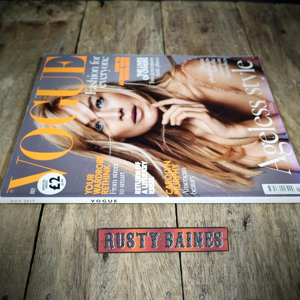 Vogue Magazine UK Back Issue, July 2017 Carolyn Murphy