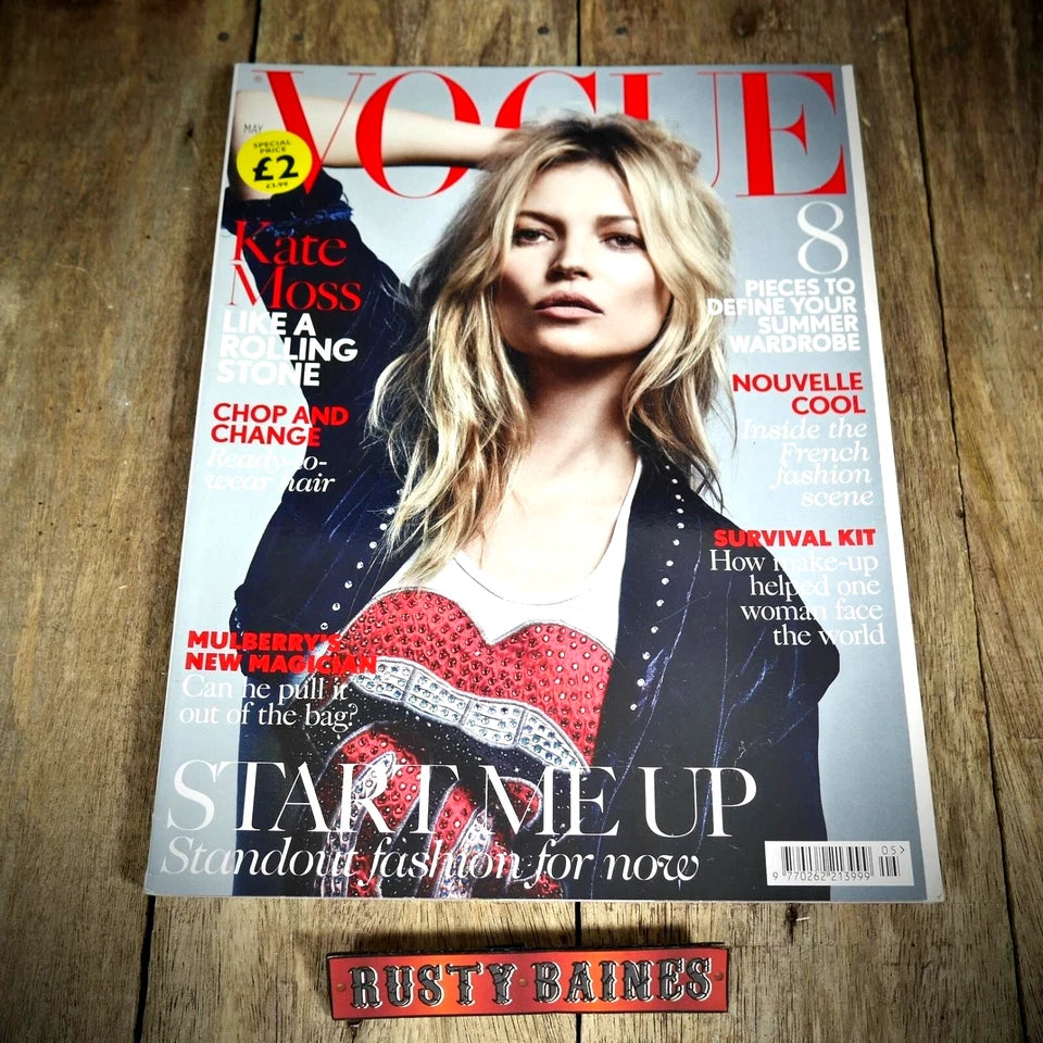 Vogue Magazine UK Back Issue, May 2016 Kate Moss