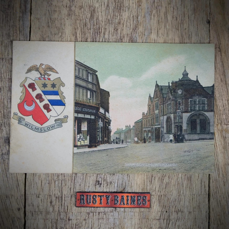 Postcard, Wilmslow Bank Square, Coat of Arms, Printed