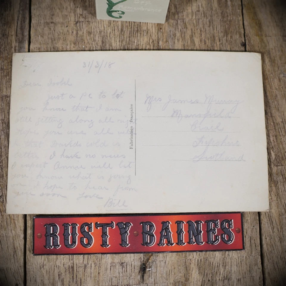 Postcard, WW1 Silk, Mrs James Murray, Scotland, Royal Engineers