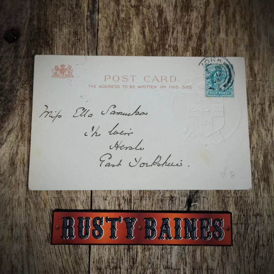 Postcard, York Crest Coat of Arms, Embossed Early Card, Printed