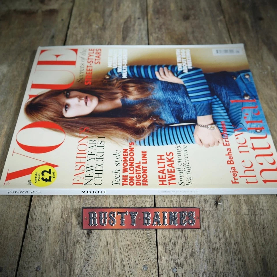 Vogue Magazine UK Back Issue, January 2015 Freja Beha Erichsen