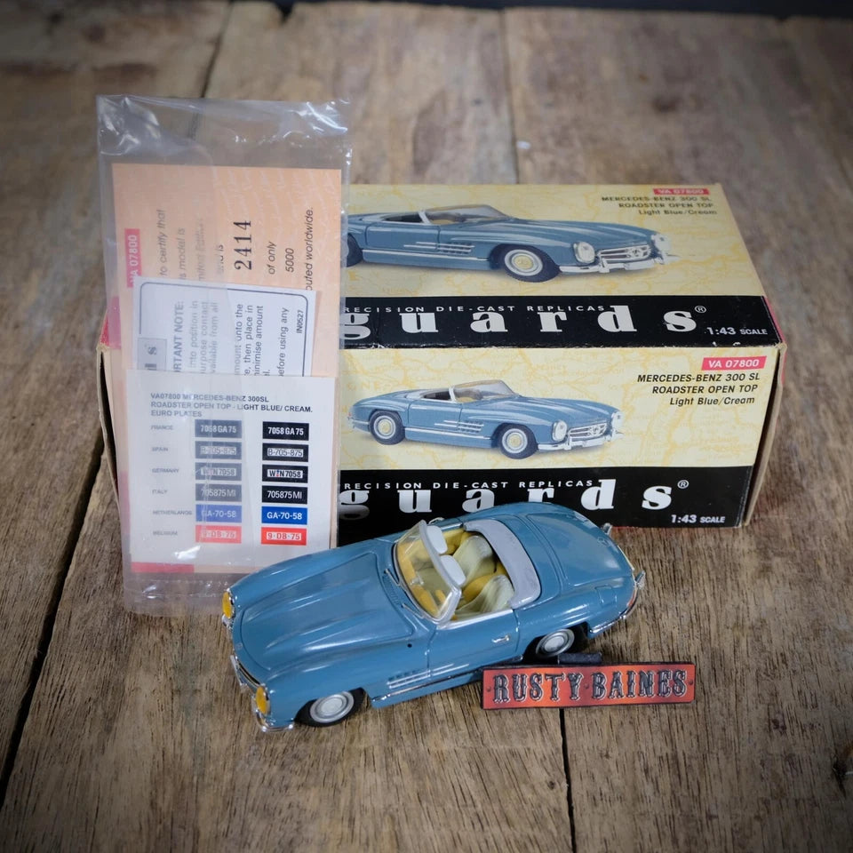 Lledo Vanguards Mercedes Benz 300 SL, Light Blue/Amber Headlamps, Boxed