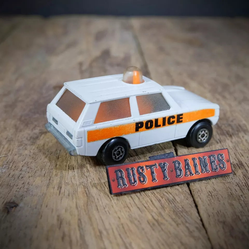 Matchbox Rolamatics #20 Range Rover Classic Police Car, Playworn, No Box