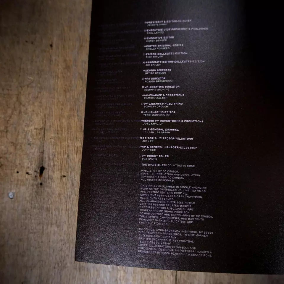 The Invisibles Counting to None, 1999 Softcover, DC Vertigo