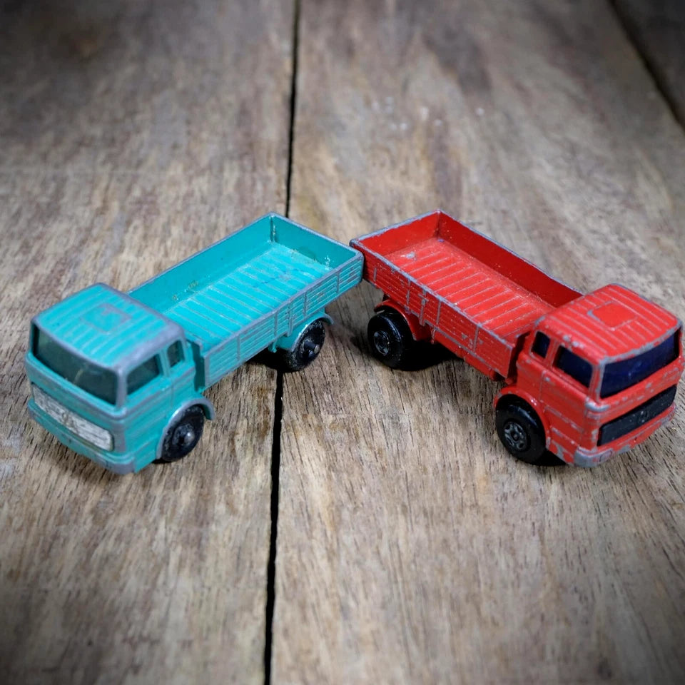 Pair of Vintage Matchbox Mercedes Trucks Lorries, Playworn