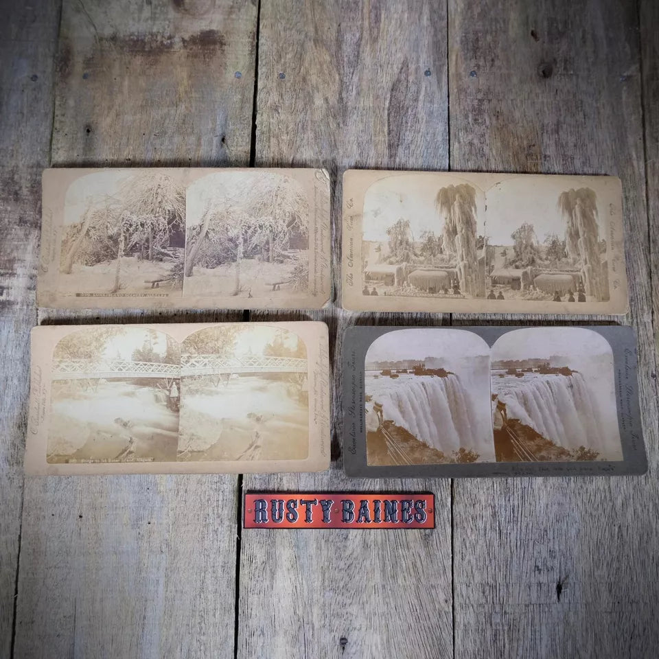 Stereoview Cards Bundle, Niagara Falls Frozen/Winter Scenes