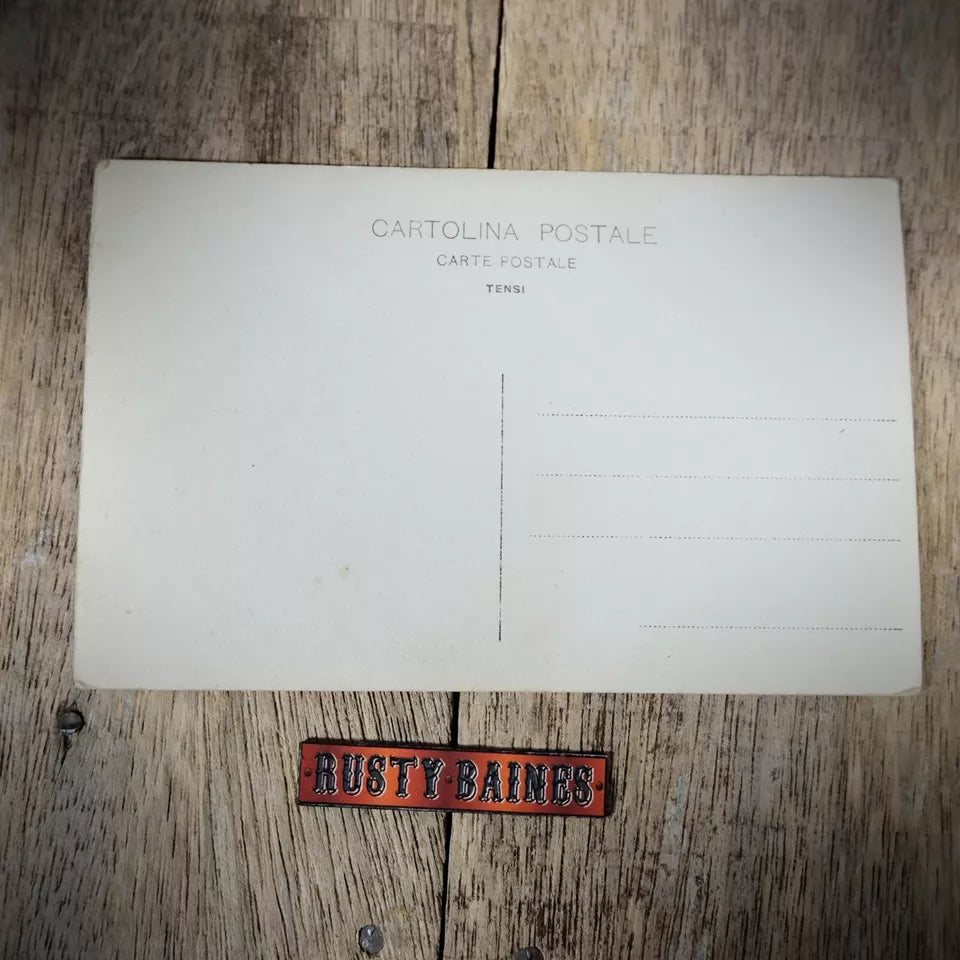 Postcard, Early 1900s Italian Real Photo, Mature Couple & Pigeons