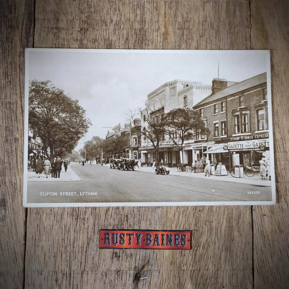 Vintage Postcard, Lytham, Clifton Street, Shops, Cars Etc. Printed