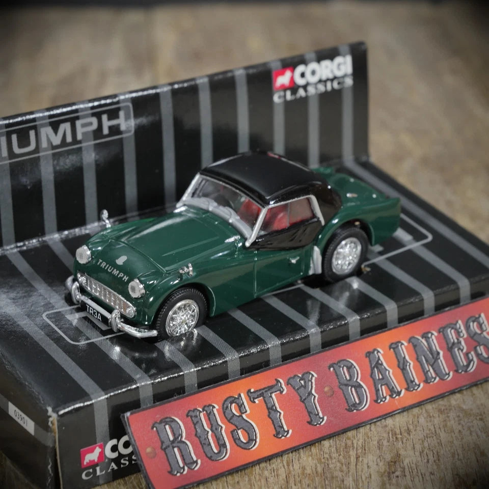 Corgi Classics Triumph TR3A Sports Car, Hard Top Green/Black, Cased