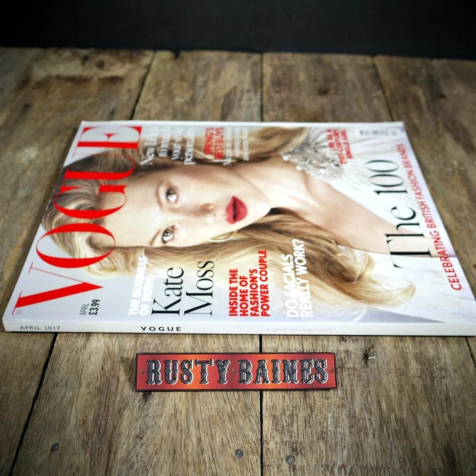 Vogue Magazine UK Back Issue, April 2017 Kate Moss